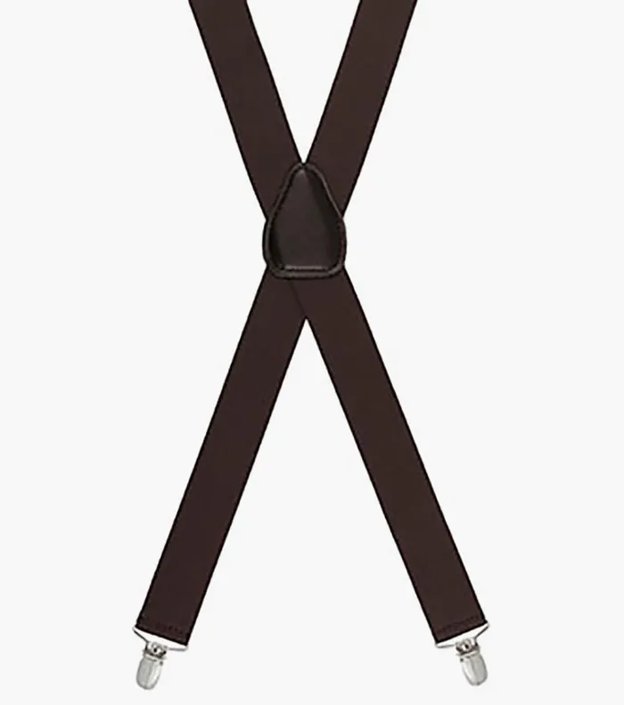 Florsheim Belts and Suspenders Clip Suspenders Solid Brown Brown 8211 Men