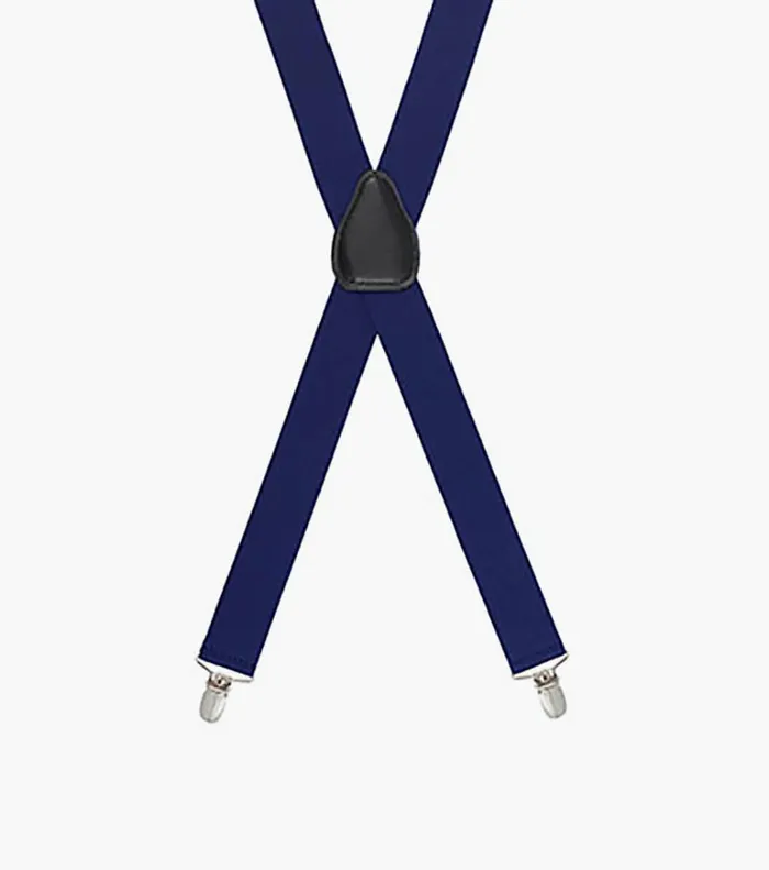 Florsheim Belts and Suspenders Clip Suspenders Solid Navy Navy 8211 Men