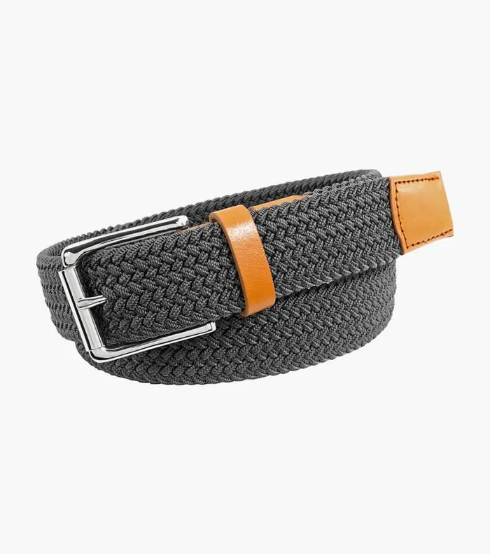 Florsheim Belts and Suspenders Koufax Woven Elastic Belt Gray 8211 Men
