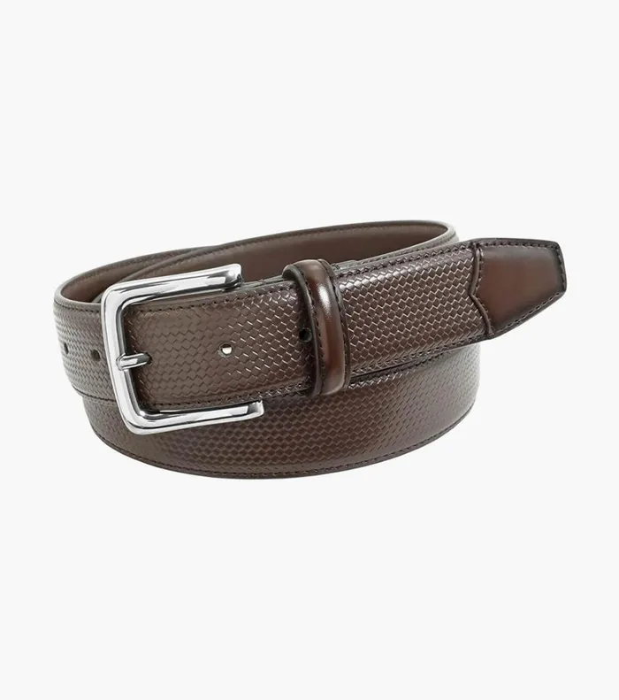 Florsheim Belts and Suspenders Marshall Embossed Weave Belt Brown 8211 Men