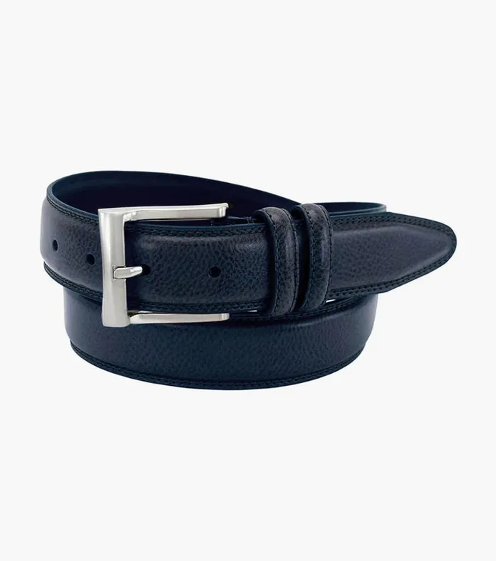 Florsheim Belts and Suspenders Martin XL Pebble Grain Leather Belt Navy 8211 Men