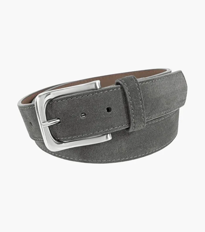 Florsheim Belts and Suspenders Ramirez Genuine Suede Belt Gray 8211 Men