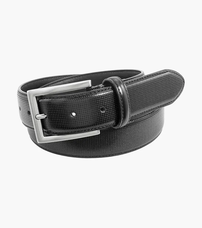 Florsheim Belts and Suspenders Sinclair Perf Leather Belt Black 8211 Men