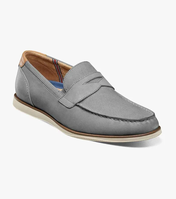 Florsheim Casual Shoes Atlantic Moc Toe Penny Loafer Gray 8211 Men