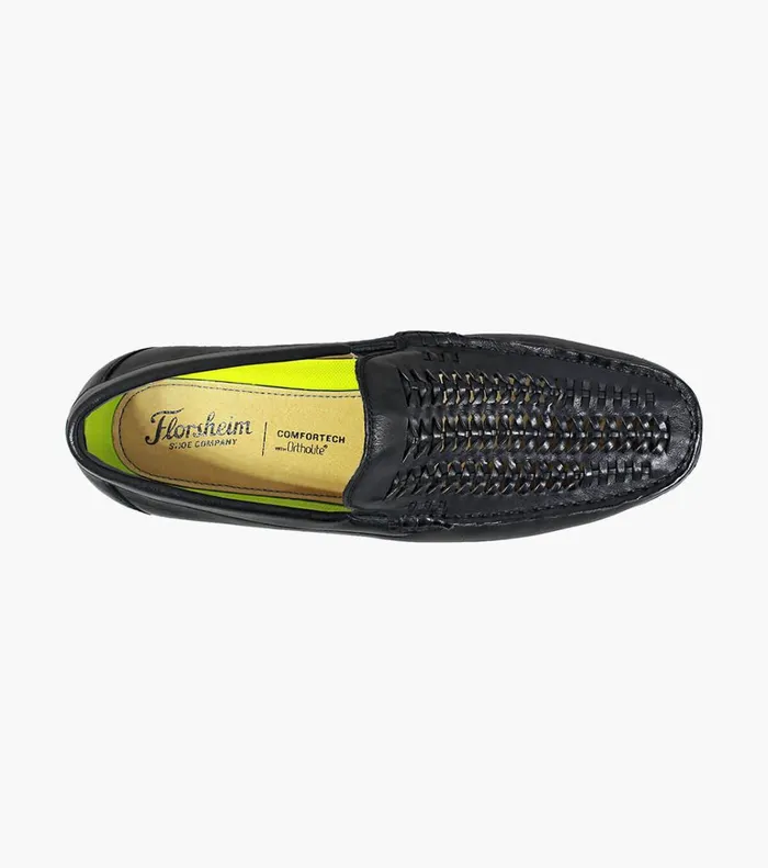 Florsheim Casual Shoes Draft Moc Toe Woven Driver Black 8211 Men