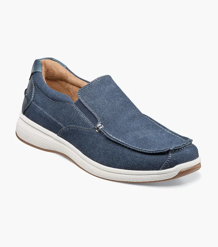 Florsheim Casual Shoes Great Lakes Canvas Moc Toe Slip On Navy 8211 Men