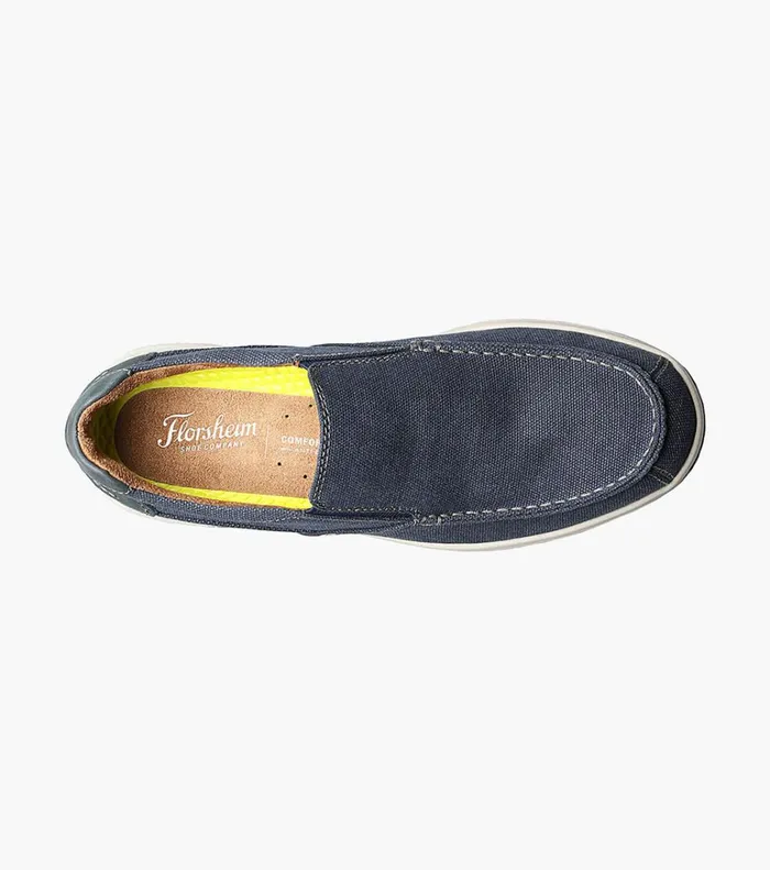 Florsheim Casual Shoes Great Lakes Canvas Moc Toe Slip On Navy 8211 Men