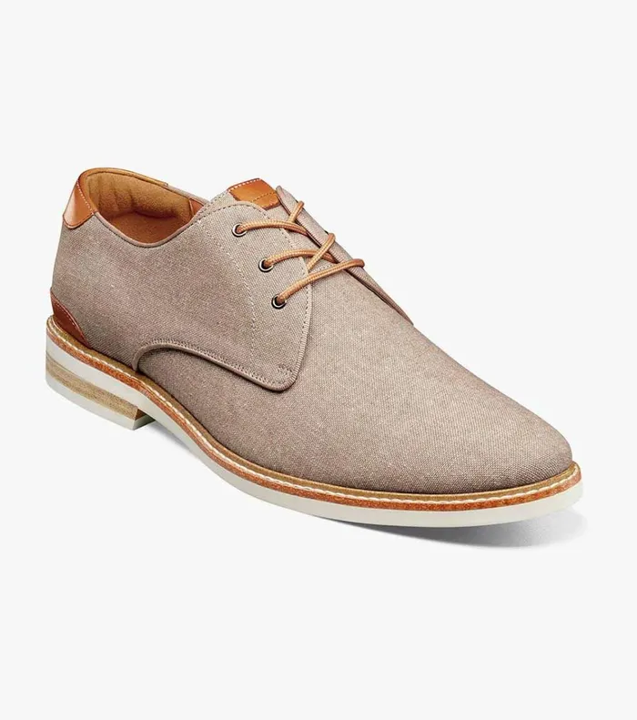 Florsheim Casual Shoes Highland Canvas Plain Toe Oxford Sand 8211 Men