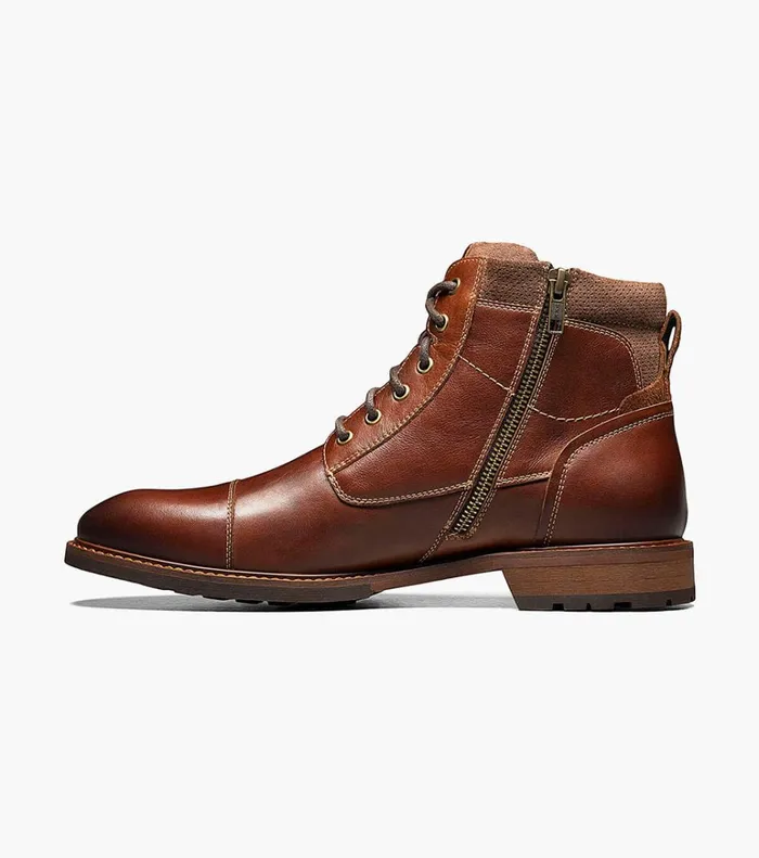 Florsheim Casual Shoes Lodge Cap Toe Lace Up Boot Chestnut 8211 Men