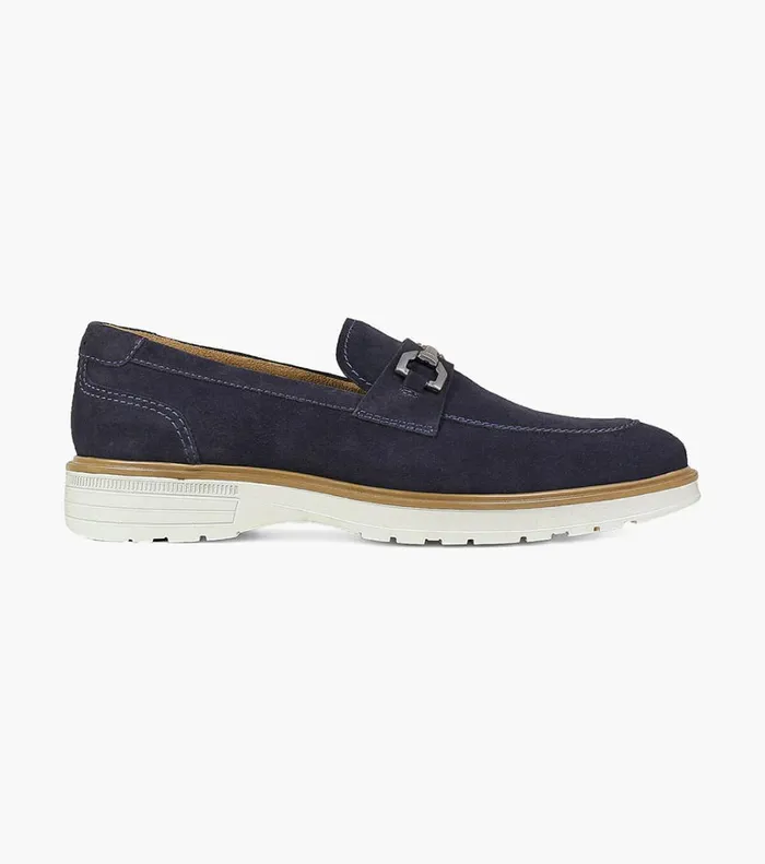 Florsheim Dress Shoes Astor Moc Toe Bit Loafer Navy Suede 8211 Men