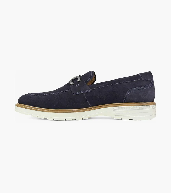 Florsheim Dress Shoes Astor Moc Toe Bit Loafer Navy Suede 8211 Men