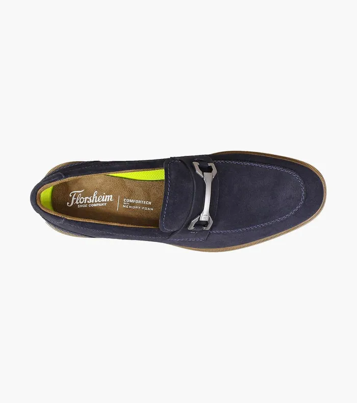 Florsheim Dress Shoes Astor Moc Toe Bit Loafer Navy Suede 8211 Men
