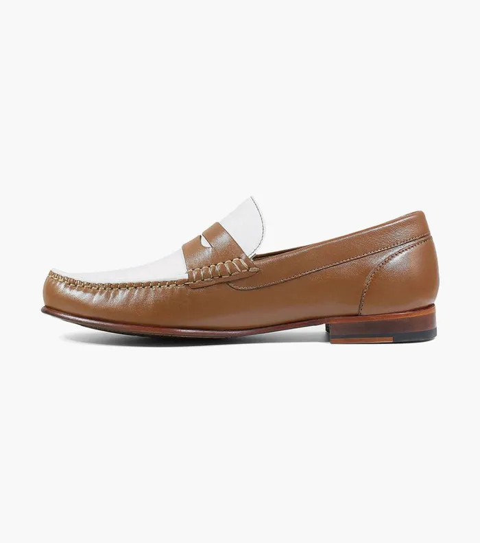 Florsheim Dress Shoes Beaufort Moc Toe Penny Loafer Cognac White 8211 Men