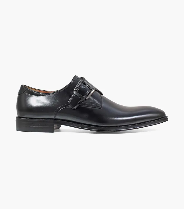 Florsheim Dress Shoes Belfast Plain Toe Monk Strap Black 8211 Men