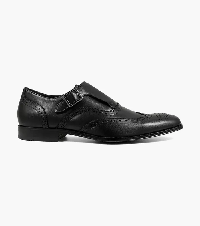 Florsheim Dress Shoes Jetson Wingtip Monk Strap Black 8211 Men