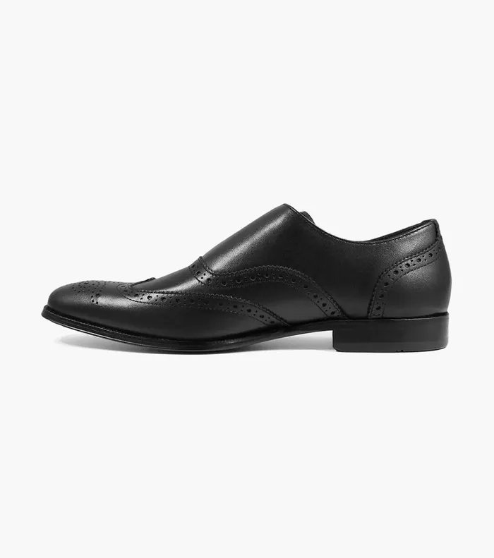 Florsheim Dress Shoes Jetson Wingtip Monk Strap Black 8211 Men