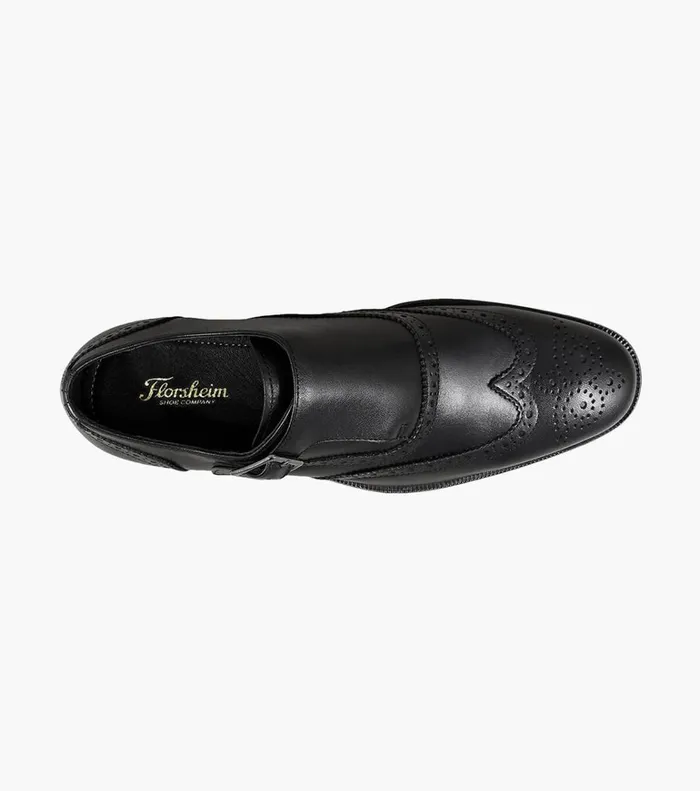 Florsheim Dress Shoes Jetson Wingtip Monk Strap Black 8211 Men