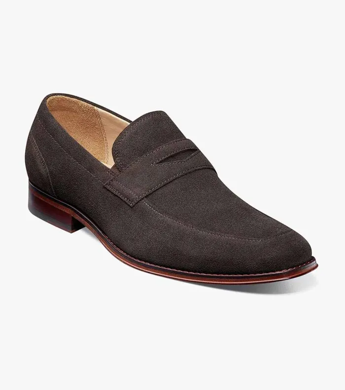 Florsheim Dress Shoes Palermo Moc Toe Penny Loafer Brown Suede 8211 Men