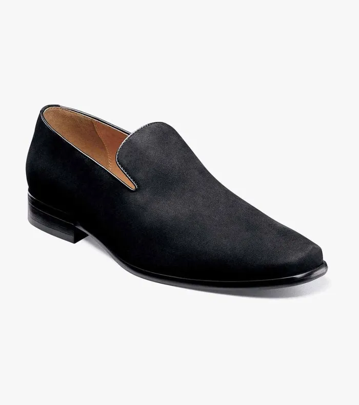 Florsheim Dress Shoes Postino Plain Toe Slip On Black Nubuck 8211 Men