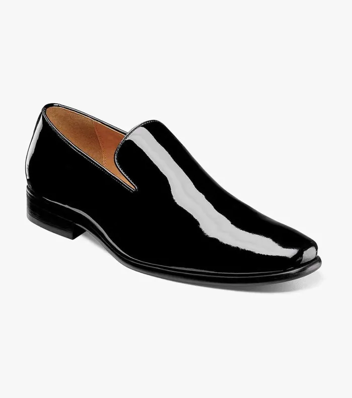 Florsheim Dress Shoes Postino Plain Toe Slip On Black Patent 8211 Men