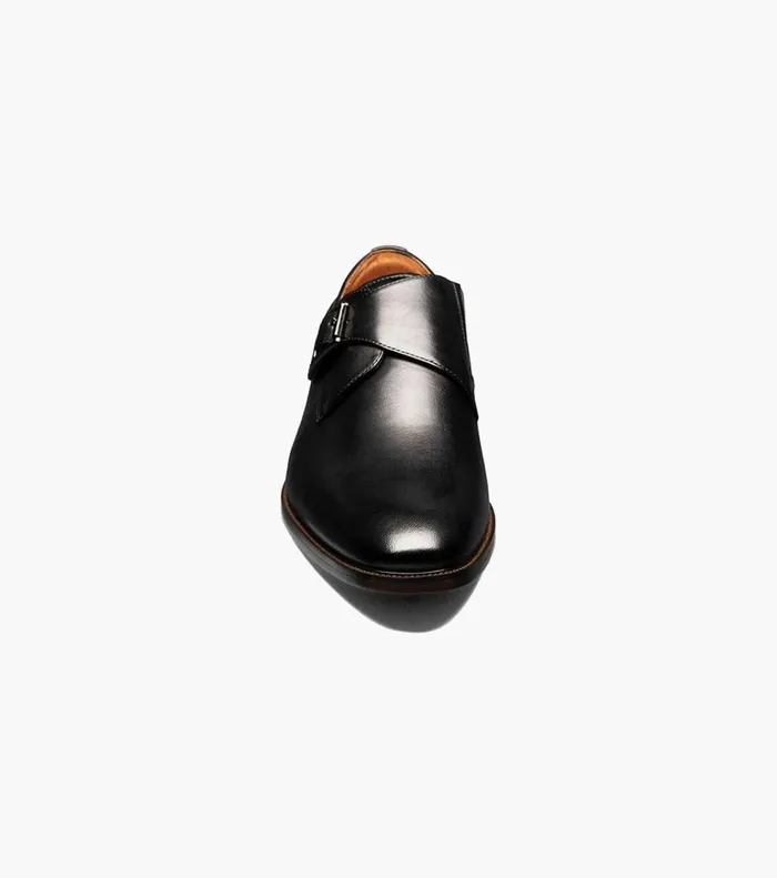Florsheim Dress Shoes Sorrento Plain Toe Single Monk Strap Black 8211 Men