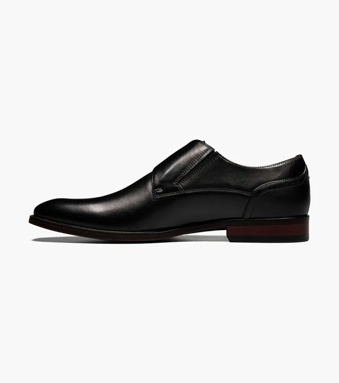 Florsheim Dress Shoes Sorrento Plain Toe Single Monk Strap Black 8211 Men