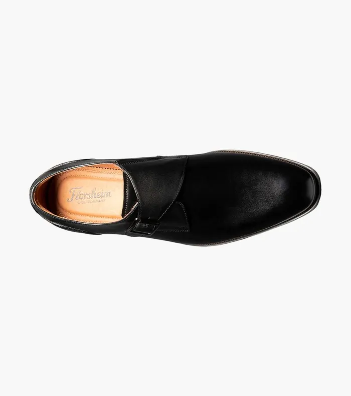 Florsheim Dress Shoes Sorrento Plain Toe Single Monk Strap Black 8211 Men