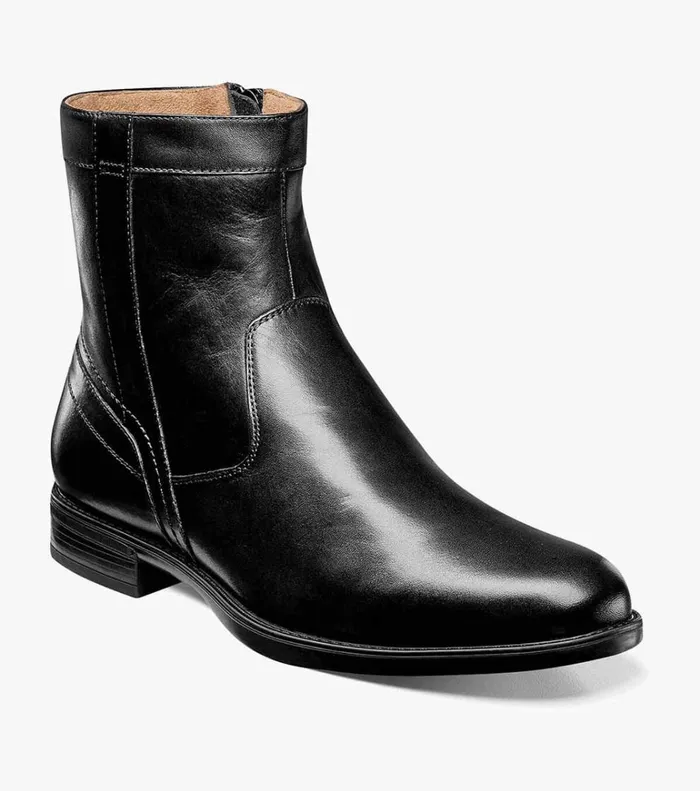 Florsheim Florsheim Comfortech Midtown Plain Toe Zipper Boot Black 8211 Men