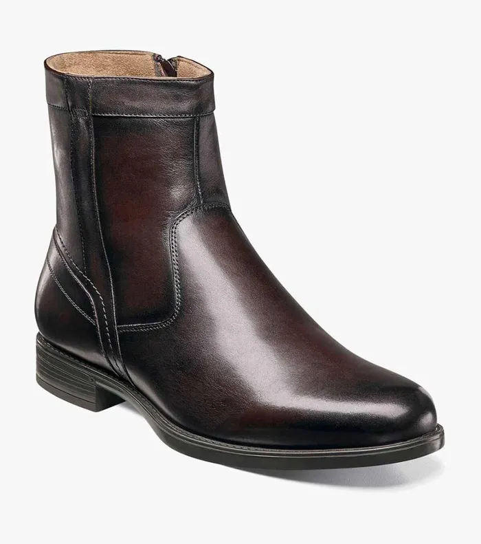 Florsheim Florsheim Comfortech Midtown Plain Toe Zipper Boot Brown 8211 Men