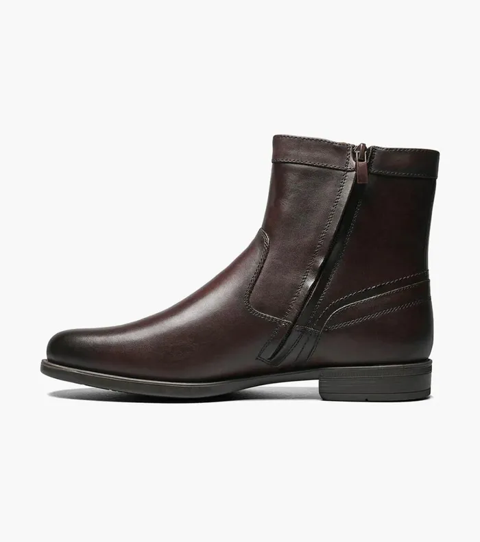 Florsheim Florsheim Comfortech Midtown Plain Toe Zipper Boot Brown 8211 Men