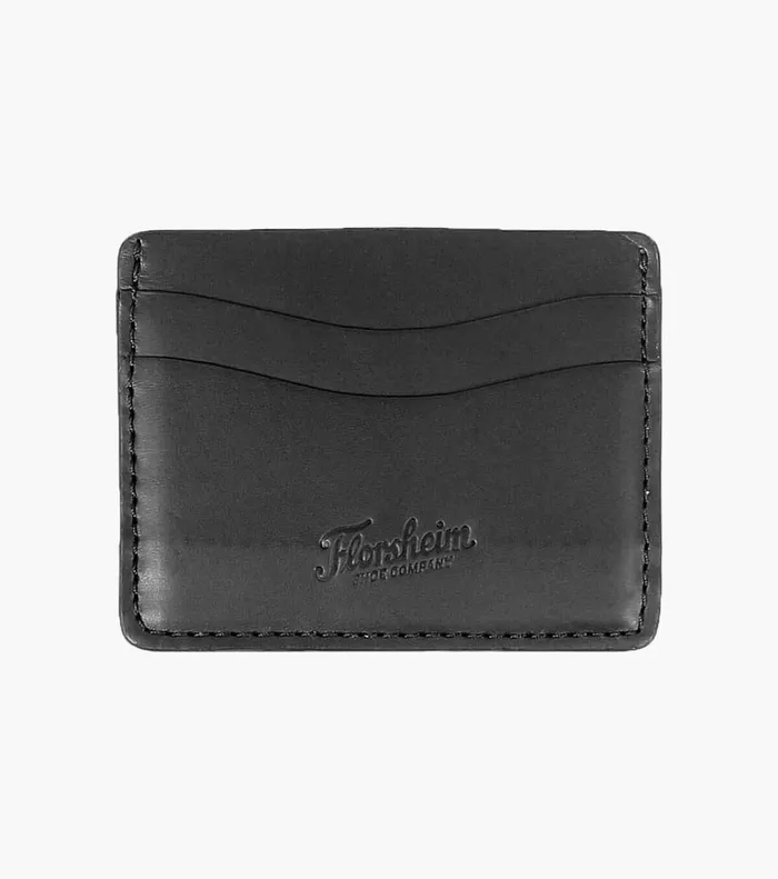 Florsheim Small Leather Goods Card Holder Made In USA Black 8211 Men