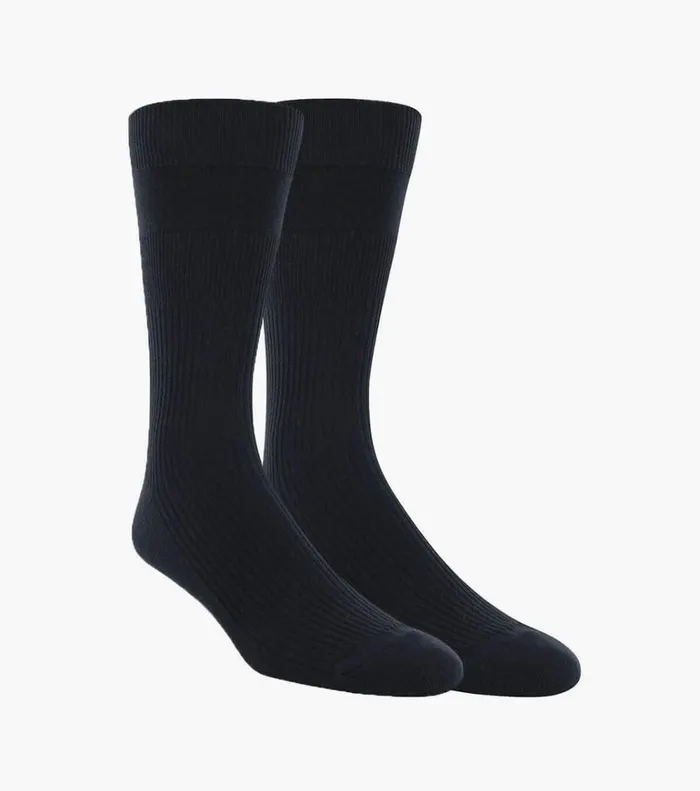 Florsheim Socks 2Pack NonBinding Crew Dress Socks Black 8211 Men