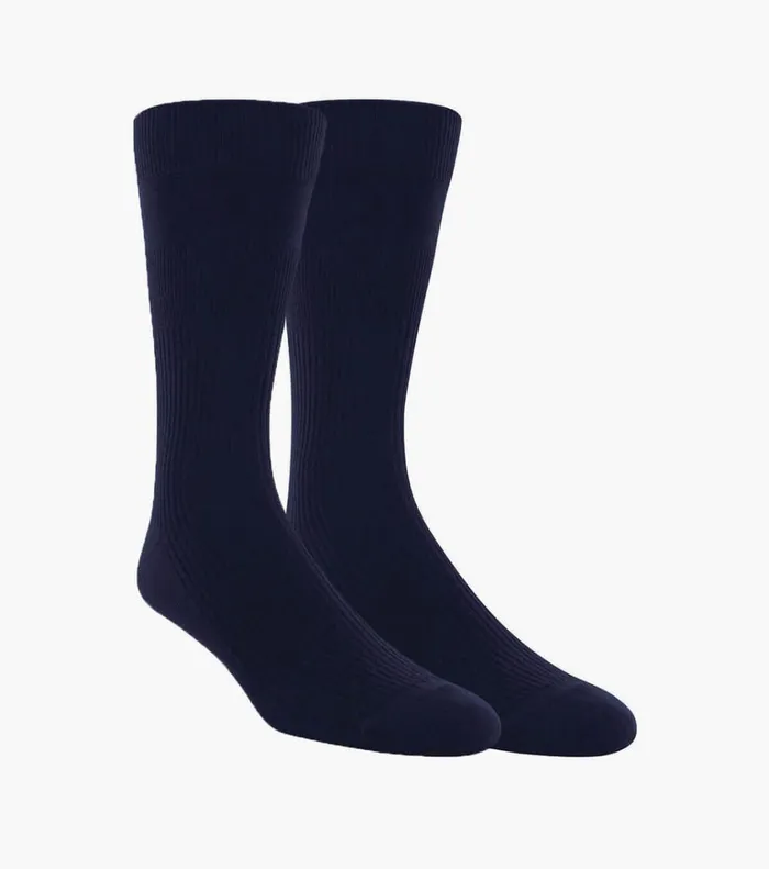 Florsheim Socks 2Pack NonBinding Crew Dress Socks Navy 8211 Men