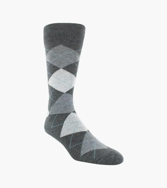 Florsheim Socks Classic Argyle Crew Dress Socks Charcoal 8211 Men