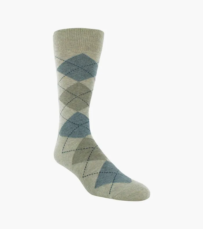 Florsheim Socks Classic Argyle Crew Dress Socks Oatmeal 8211 Men