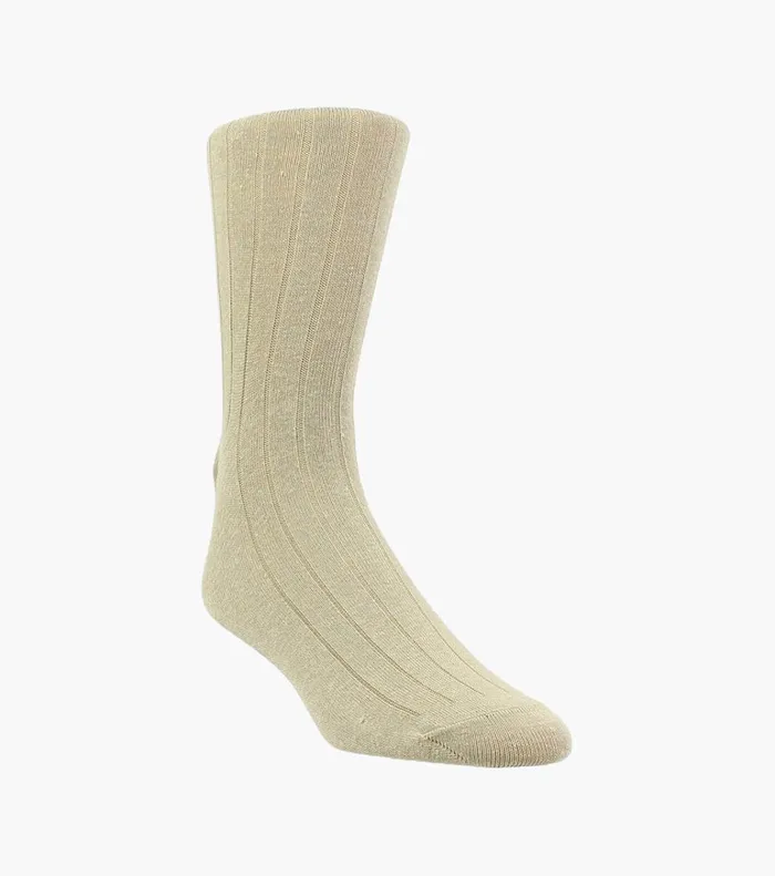 Florsheim Socks Classic Ribbed Crew Dress Socks Khaki 8211 Men