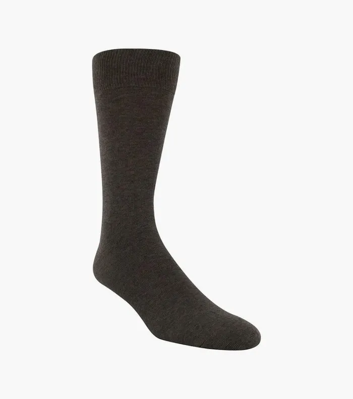 Florsheim Socks Flat Knit Crew Dress Socks Chocolate 8211 Men