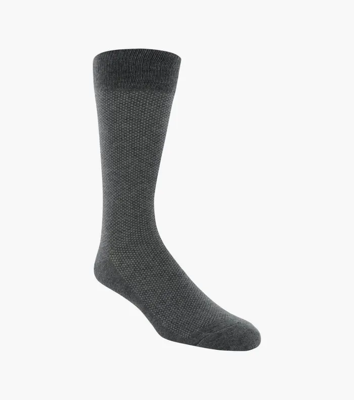 Florsheim Socks Pindot Classic Crew Dress Socks Charcoal 8211 Men