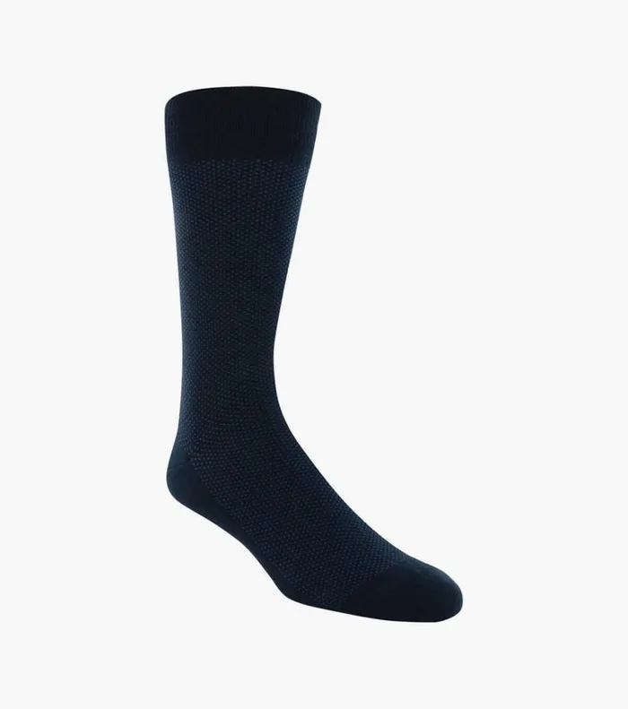 Florsheim Socks Pindot Classic Crew Dress Socks Navy 8211 Men