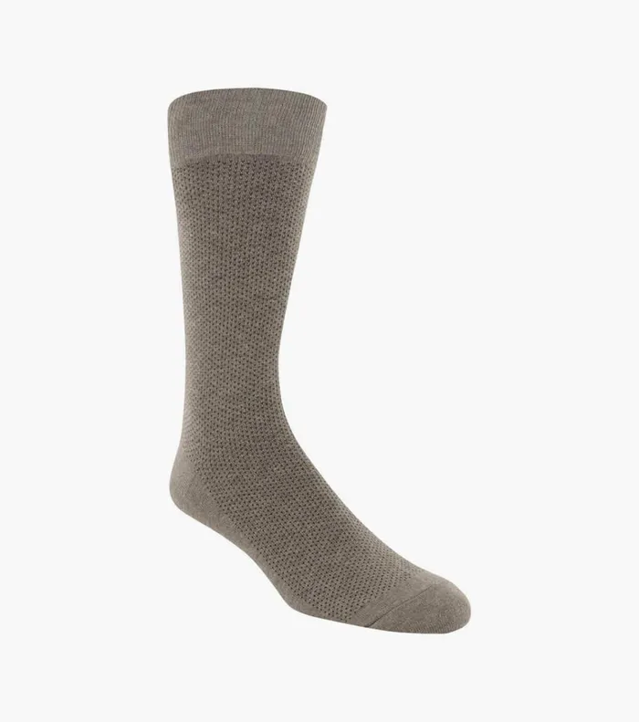 Florsheim Socks Pindot Classic Crew Dress Socks Sand 8211 Men