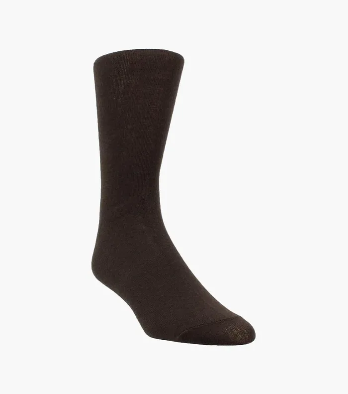 Florsheim Socks Plain Crew Dress Socks Brown 8211 Men