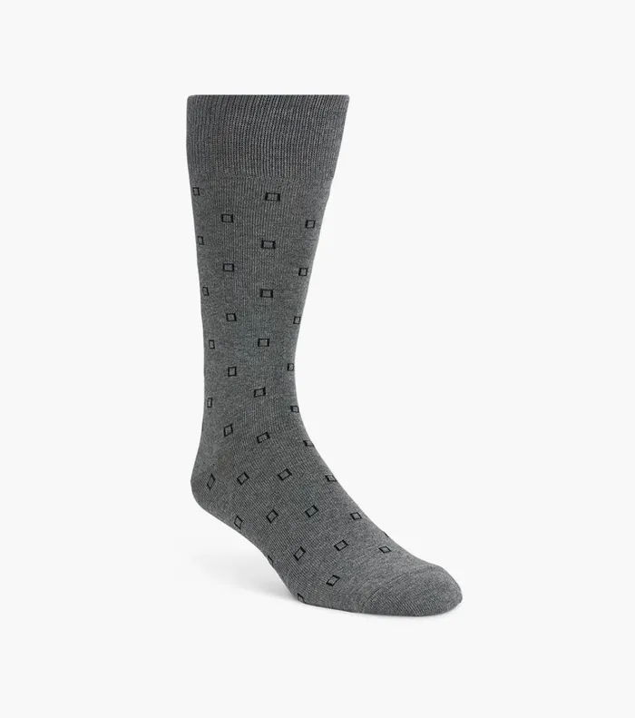 Florsheim Socks Square Neat Crew Dress Socks Gray 8211 Men