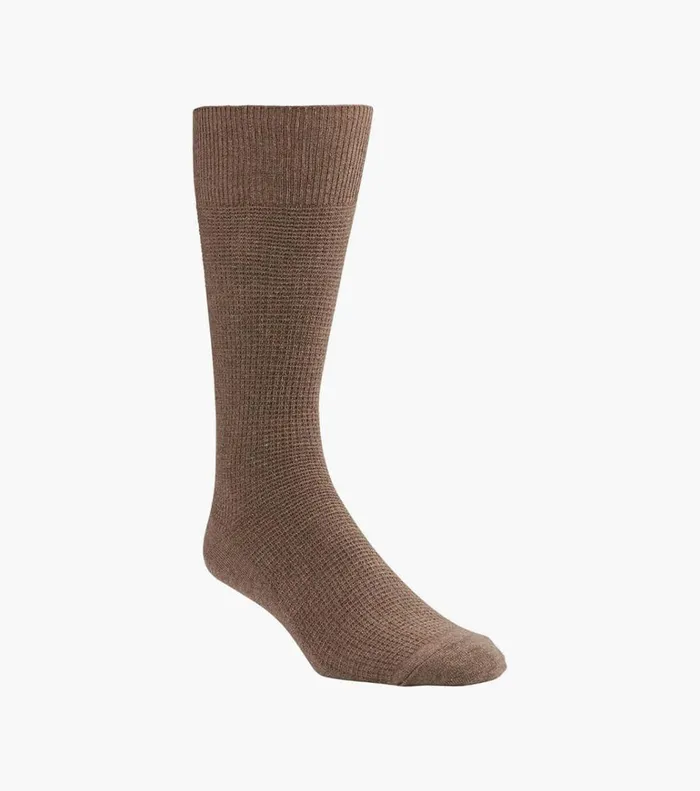 Florsheim Socks Waffle Knit Crew Dress Socks Sand 8211 Men