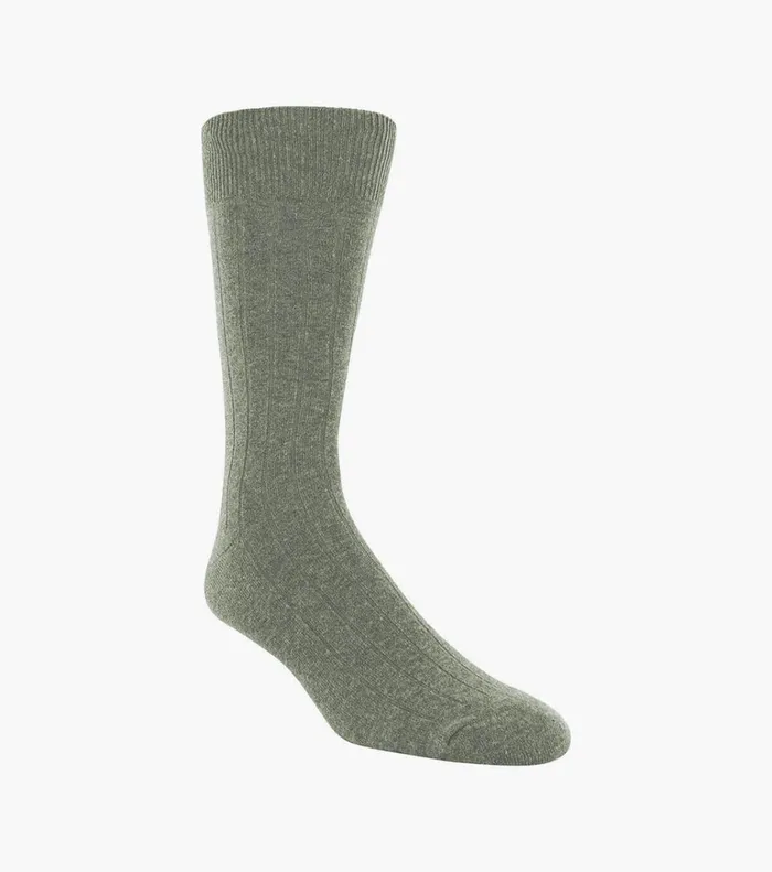 Florsheim Socks Wide Rib Crew Dress Socks Sand 8211 Men