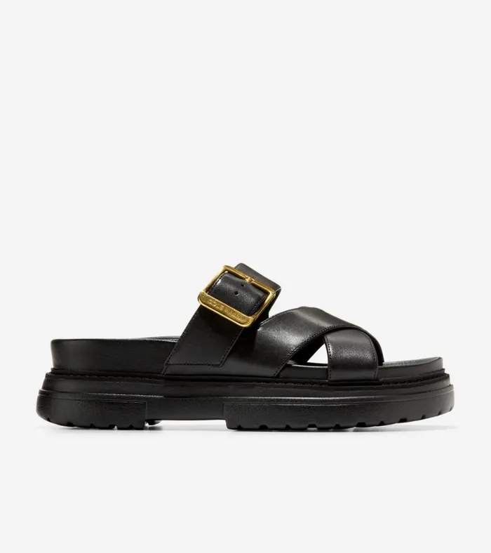 Fraya Slide Sandals Black Leather Women Cole Haan Sandals