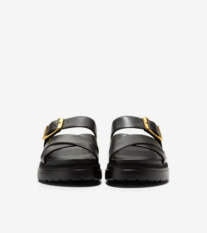 Fraya Slide Sandals Black Leather Women Cole Haan Sandals