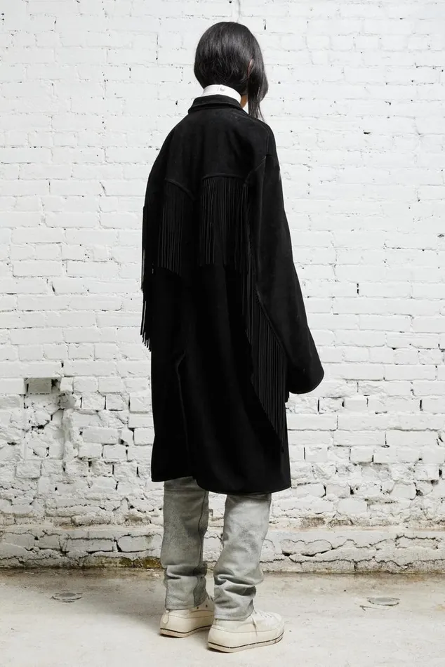 FRINGE LEATHER JACKET 8211 BLACK SUEDE Women R13 Jackets and Coats