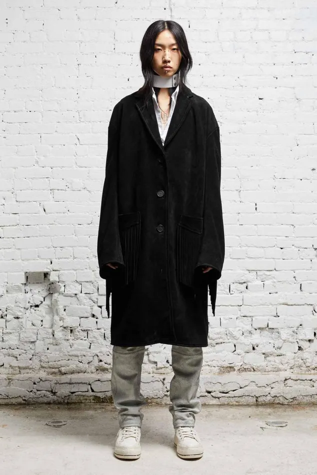 FRINGE LEATHER JACKET 8211 BLACK SUEDE Women R13 Jackets and Coats