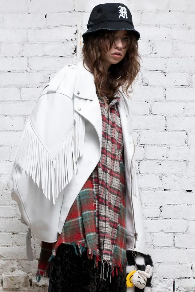 Fringe Oversized Motorcycle Bomber Official Site Women R13 Jackets and Coats