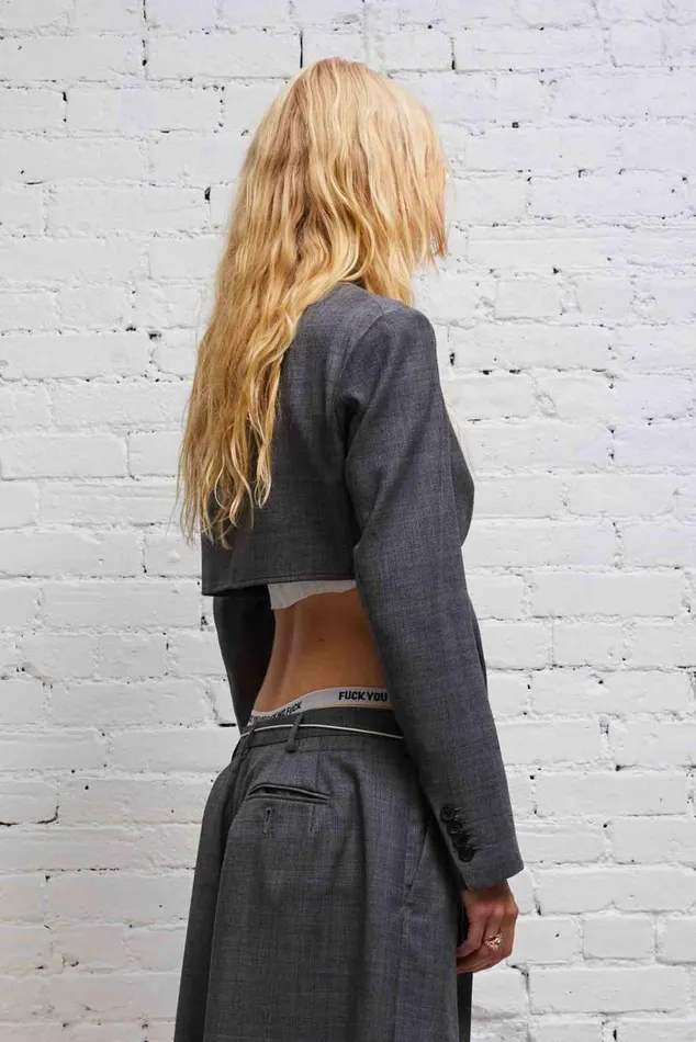 FRONT TIE CROPPED BLAZER 8211 GLEN PLAID Women R13 Jackets and Coats